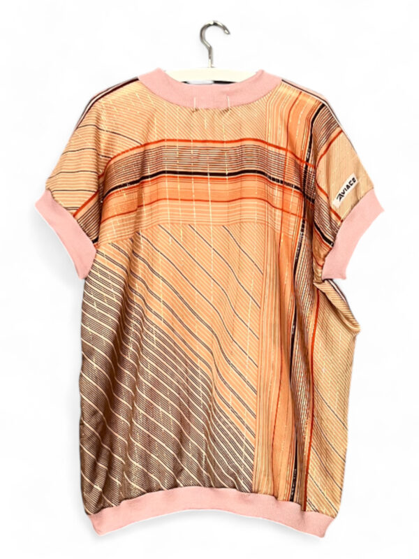Vintage Scarf Top Rose Coral and Peach Stripes