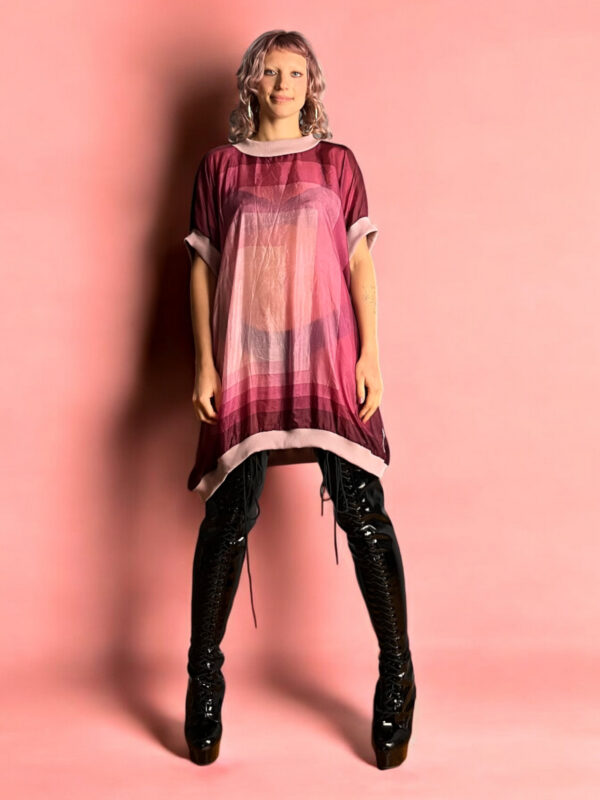 Vintage Scarf Top in Burgundy Gradient and Botanical Back