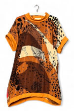Vintage Scarf Top with Leopard and Regal Red Back