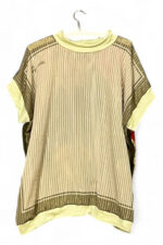 Vintage Scarf Top with Golden Stripe Front and Floral Red Back