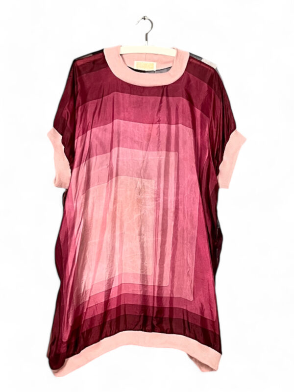 Vintage Scarf Top in Burgundy Gradient and Botanical Back