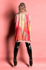Upcycled Foulard Top Green Floral Contrast Back