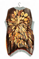 Vintage Scarf Top Botanical Collage with Optical Print Back