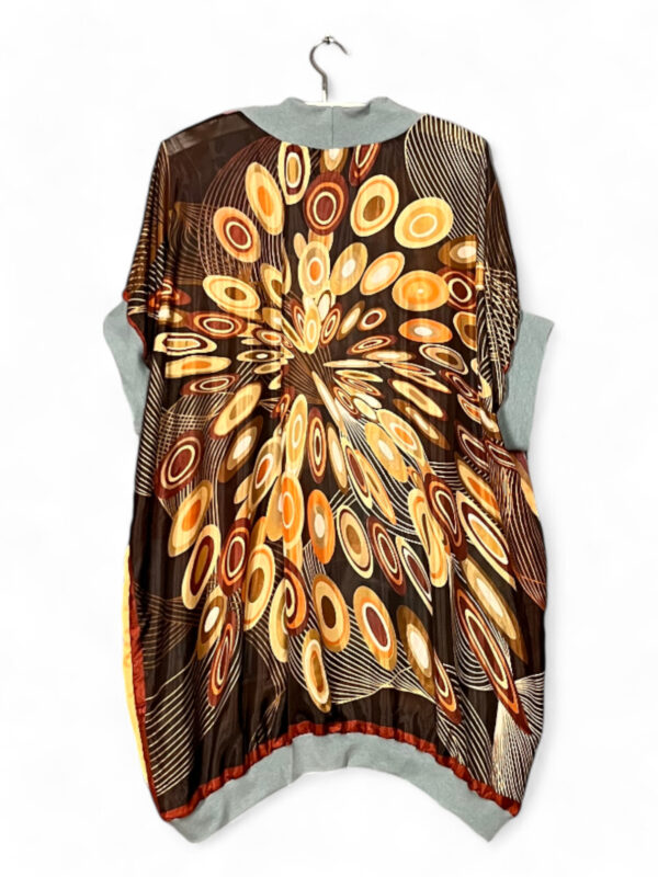 Vintage Scarf Top Botanical Collage with Optical Print Back