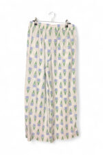 Jersey Pants with Purple Tulip Print