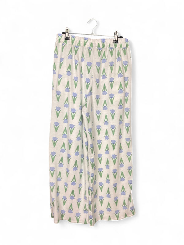 Jersey Pants with Purple Tulip Print