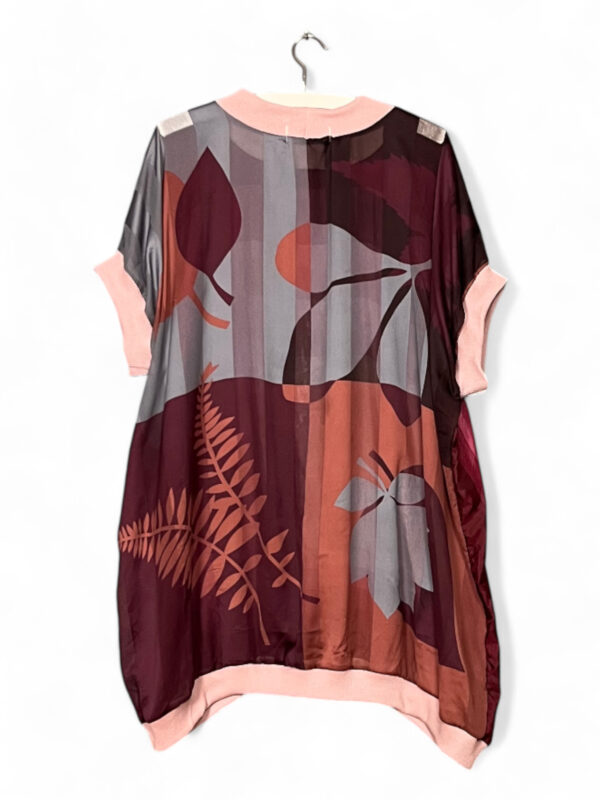 Vintage Scarf Top in Burgundy Gradient and Botanical Back