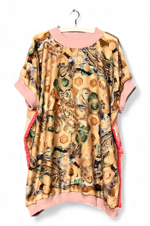 Vintage Foulard Top Pink and Paisley Print