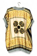 Vintage Scarf Top Baroque Black and Gold Back