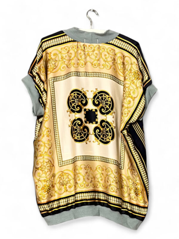 Vintage Scarf Top Baroque Black and Gold Back