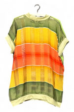 Vintage Scarf Top Green and Citrus Patchwork Back