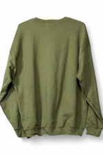 Green Sweatshirt with Thistle Print and Embroidered Detail