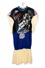 Upcycled Sports Jersey Dress Black Panthers