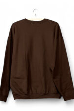 Brown Sweatshirt with Embroidered Floral Illumination