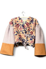 Floral Tapestry Jacket with Contrasting Sleeves