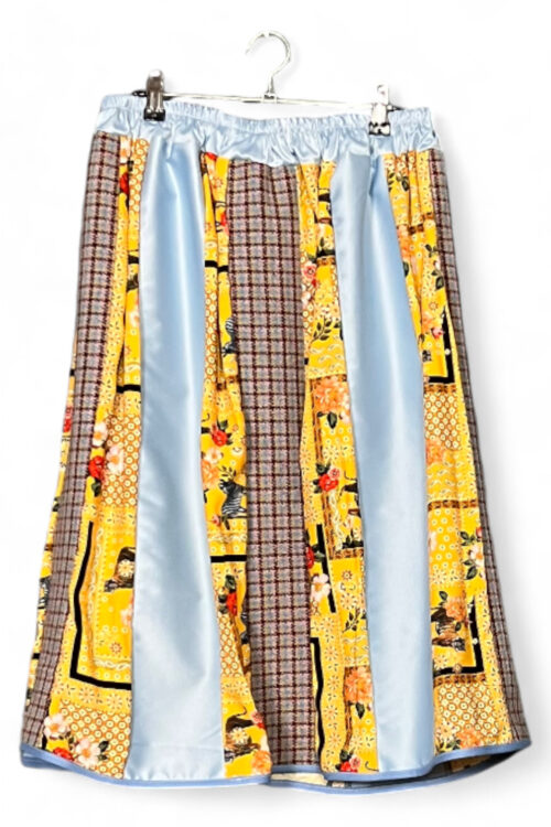 Checked Pants in Beige and Red Deadstock Fabric