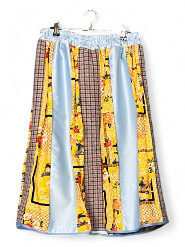 Checked Pants in Beige and Red Deadstock Fabric
