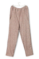 Checked Pants in Beige and Red Deadstock Fabric