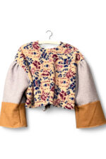 Floral Tapestry Jacket with Contrasting Sleeves