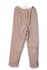 Checked Pants in Beige and Red Deadstock Fabric
