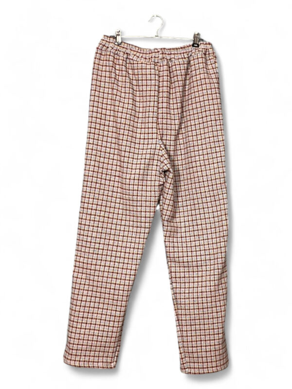 Checked Pants in Beige and Red Deadstock Fabric