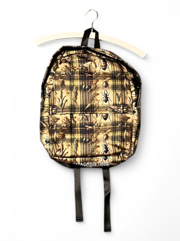 Backpack with Insect and Tartan Print