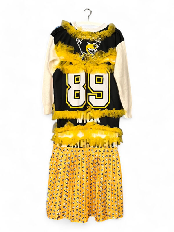 Upcycled Hockey Dress with Yellow Tulle and Number 89