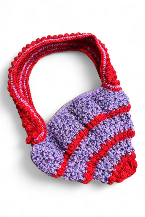 Crochet Mini Bag in Red and Purple
