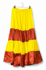 Tiered Skirt in Yellow and Rust Red