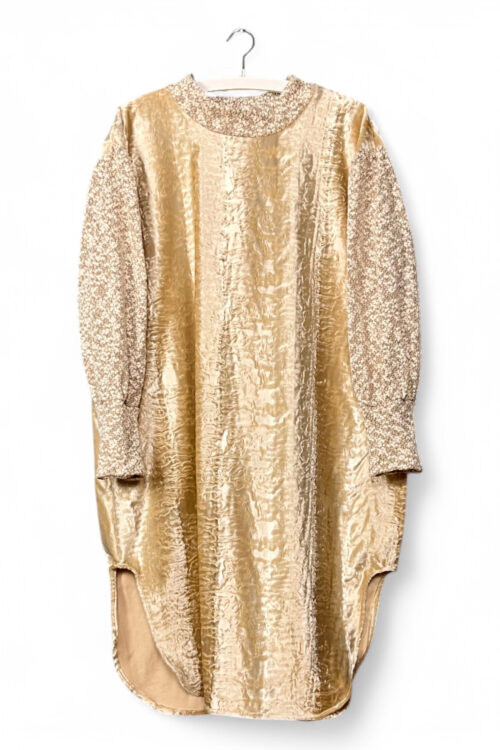Fantasy Fur Dress in Soft Beige Tones