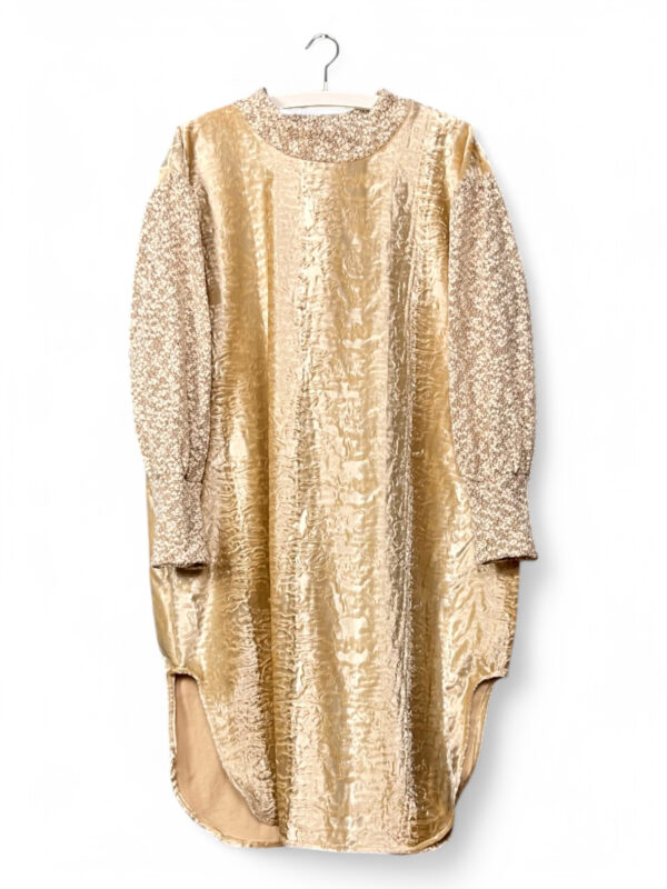 Fantasy Fur Dress in Soft Beige Tones