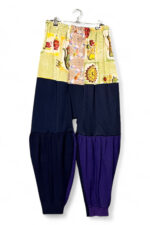 Checked Pants in Beige and Red Deadstock Fabric