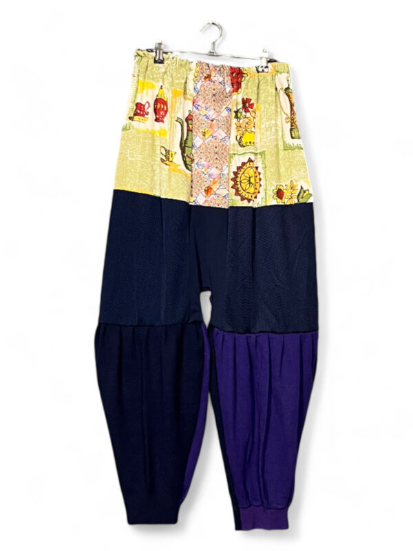 Checked Pants in Beige and Red Deadstock Fabric