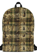 Backpack with Insect and Tartan Print