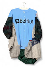 Upcycled Turquoise Jacket with Pink Camouflage Sleeves
