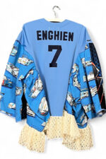 Upcycled Turquoise Jacket with Pink Camouflage Sleeves