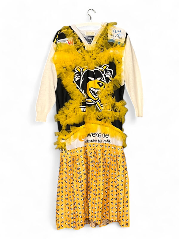 Upcycled Hockey Dress with Yellow Tulle and Number 89