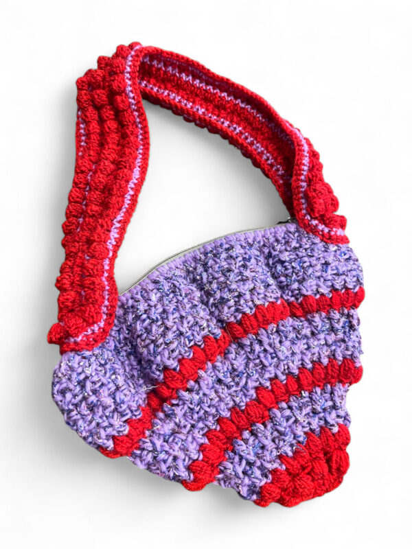 Crochet Mini Bag in Red and Purple