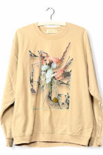 Beige Sweatshirt with Floral Print