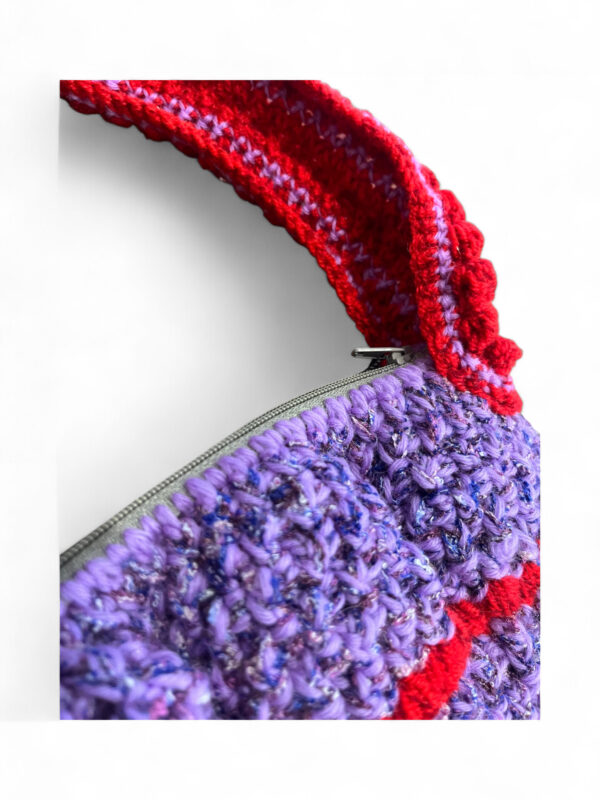 Crochet Mini Bag in Red and Purple