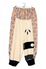 Checked Pants in Beige and Red Deadstock Fabric