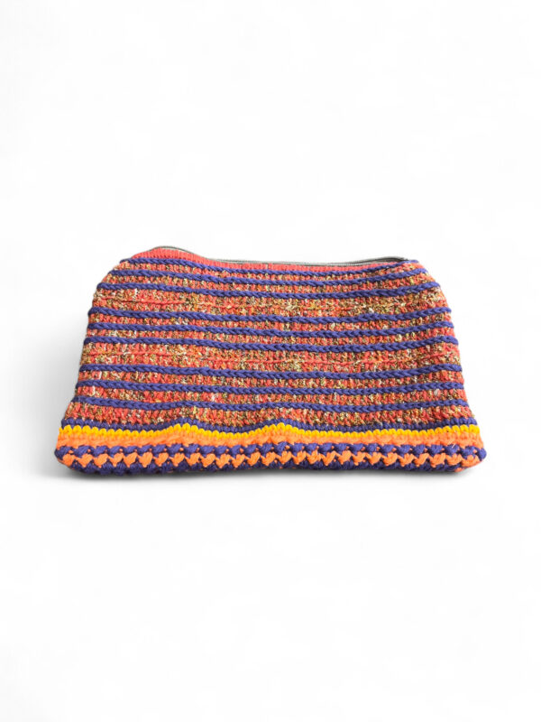Crochet Pouch in Red Orange and Purple