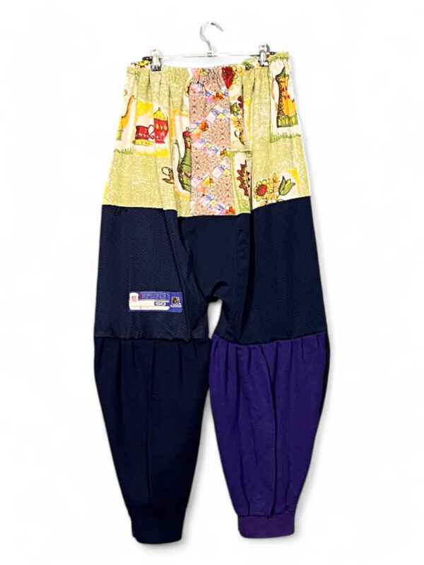 Checked Pants in Beige and Red Deadstock Fabric