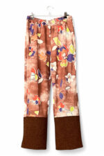 Floral Pants in Brown with Wool Cuffs