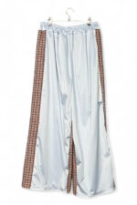 Checked Pants in Beige and Red Deadstock Fabric