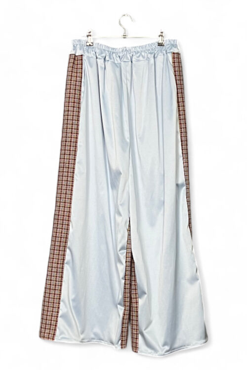 Checked Pants in Beige and Red Deadstock Fabric