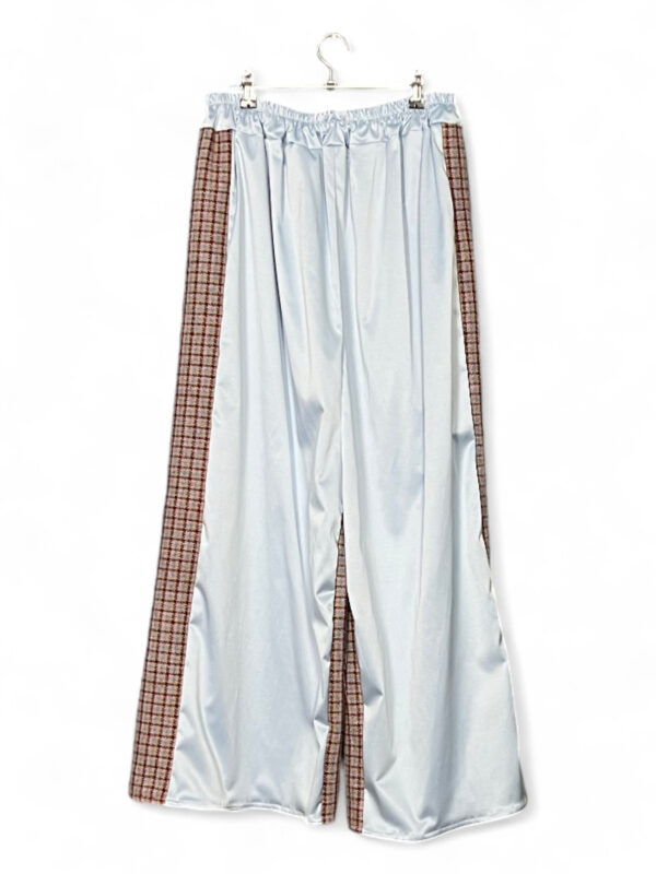Checked Pants in Beige and Red Deadstock Fabric