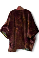 Fantasy Fur Coat in Burgundy and Brown