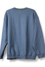 Blue Sweatshirt with Orange Floral Patch