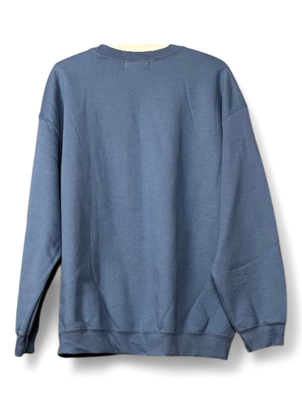Blue Sweatshirt with Orange Floral Patch